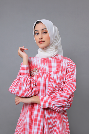 Zahra Plaid Blouse - Red