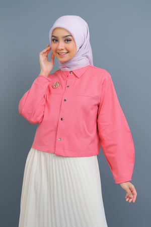 Ziya Cropped Shirt - Peach