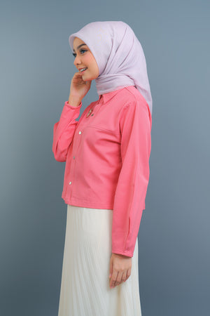 Ziya Cropped Shirt - Peach