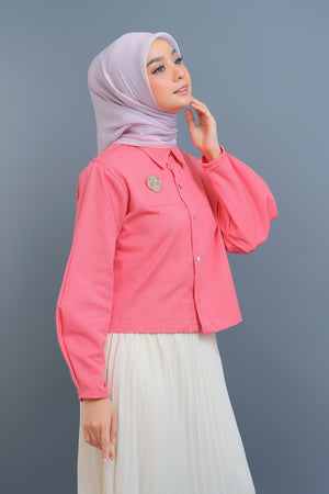 Ziya Cropped Shirt - Peach