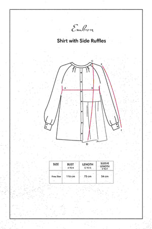 Shirt with Side Ruffles - Blue